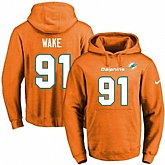 Printed Nike Miami Dolphins #91 Cameron Wake Orange Name & Number Men's Pullover Hoodie,baseball caps,new era cap wholesale,wholesale hats