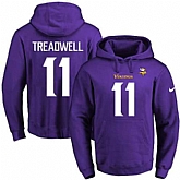 Printed Nike Minnesota Vikings #11 Laquon Treadwell Purple Name & Number Men's Pullover Hoodie,baseball caps,new era cap wholesale,wholesale hats