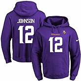 Printed Nike Minnesota Vikings #12 Charles Johnson Purple Name & Number Men's Pullover Hoodie,baseball caps,new era cap wholesale,wholesale hats