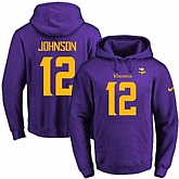 Printed Nike Minnesota Vikings #12 Charles Johnson Purple-Yellow Name & Number Men's Pullover Hoodie,baseball caps,new era cap wholesale,wholesale hats