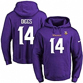 Printed Nike Minnesota Vikings #14 Stefon Diggs Purple Name & Number Men's Pullover Hoodie,baseball caps,new era cap wholesale,wholesale hats