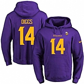 Printed Nike Minnesota Vikings #14 Stefon Diggs Purple-Yellow Name & Number Men's Pullover Hoodie,baseball caps,new era cap wholesale,wholesale hats