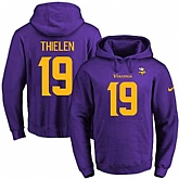 Printed Nike Minnesota Vikings #19 Adam Thielen Purple-Yellow Name & Number Men's Pullover Hoodie,baseball caps,new era cap wholesale,wholesale hats