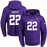 Printed Nike Minnesota Vikings #22 Harrison Smith Purple Name & Number Men's Pullover Hoodie,baseball caps,new era cap wholesale,wholesale hats