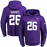 Printed Nike Minnesota Vikings #26 Trae Waynes Purple Name & Number Men's Pullover Hoodie,baseball caps,new era cap wholesale,wholesale hats