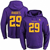 Printed Nike Minnesota Vikings #29 Xavier Rhodes Purple-Yellow Name & Number Men's Pullover Hoodie,baseball caps,new era cap wholesale,wholesale hats