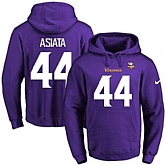 Printed Nike Minnesota Vikings #44 Matt Asiata Purple Name & Number Men's Pullover Hoodie,baseball caps,new era cap wholesale,wholesale hats