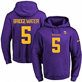 Printed Nike Minnesota Vikings #5 Teddy Bridgewater Purple-Yellow Name & Number Men's Pullover Hoodie,baseball caps,new era cap wholesale,wholesale hats