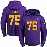 Printed Nike Minnesota Vikings #75 Matt Kalil Purple-Yellow Name & Number Men's Pullover Hoodie,baseball caps,new era cap wholesale,wholesale hats