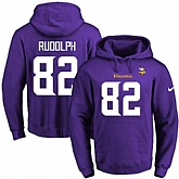 Printed Nike Minnesota Vikings #82 Kyle Rudolph Purple Name & Number Men's Pullover Hoodie,baseball caps,new era cap wholesale,wholesale hats