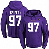 Printed Nike Minnesota Vikings #97 Everson Griffen Purple Name & Number Men's Pullover Hoodie,baseball caps,new era cap wholesale,wholesale hats