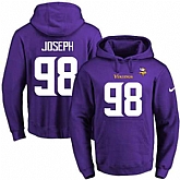 Printed Nike Minnesota Vikings #98 Linval Joseph Purple Name & Number Men's Pullover Hoodie,baseball caps,new era cap wholesale,wholesale hats