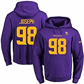 Printed Nike Minnesota Vikings #98 Linval Joseph Purple-Yellow Name & Number Men's Pullover Hoodie,baseball caps,new era cap wholesale,wholesale hats