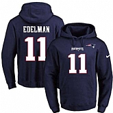 Printed Nike New England Patriots #11 Julian Edelman Navy Name & Number Men's Pullover Hoodie,baseball caps,new era cap wholesale,wholesale hats