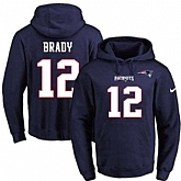 Printed Nike New England Patriots #12 Tom Brady Navy Name & Number Men's Pullover Hoodie,baseball caps,new era cap wholesale,wholesale hats