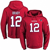 Printed Nike New England Patriots #12 Tom Brady Red Name & Number Men's Pullover Hoodie,baseball caps,new era cap wholesale,wholesale hats