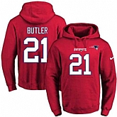 Printed Nike New England Patriots #21 Malcolm Butler Red Name & Number Men's Pullover Hoodie,baseball caps,new era cap wholesale,wholesale hats