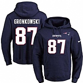 Printed Nike New England Patriots #87 Rob Gronkowski Navy Name & Number Men's Pullover Hoodie,baseball caps,new era cap wholesale,wholesale hats