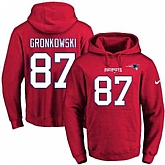 Printed Nike New England Patriots #87 Rob Gronkowski Red Name & Number Men's Pullover Hoodie,baseball caps,new era cap wholesale,wholesale hats