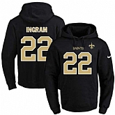 Printed Nike New Orleans Saints #22 Mark Ingram Black Name & Number Men's Pullover Hoodie,baseball caps,new era cap wholesale,wholesale hats