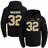 Printed Nike New Orleans Saints #32 Kenny Vaccaro Black Name & Number Men's Pullover Hoodie,baseball caps,new era cap wholesale,wholesale hats