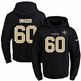 Printed Nike New Orleans Saints #60 Max Unger Black Name & Number Men's Pullover Hoodie,baseball caps,new era cap wholesale,wholesale hats