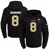Printed Nike New Orleans Saints #8 Archie Manning Black Name & Number Men's Pullover Hoodie,baseball caps,new era cap wholesale,wholesale hats