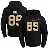Printed Nike New Orleans Saints #89 Josh Hill Black Name & Number Men's Pullover Hoodie,baseball caps,new era cap wholesale,wholesale hats
