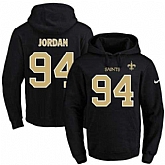 Printed Nike New Orleans Saints #94 Cameron Jordan Black Name & Number Men's Pullover Hoodie,baseball caps,new era cap wholesale,wholesale hats