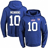 Printed Nike New York Giants #10 Eli Manning Blue Name & Number Men's Pullover Hoodie,baseball caps,new era cap wholesale,wholesale hats
