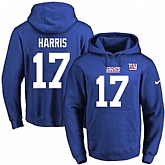 Printed Nike New York Giants #17 Dwayne Harris Blue Name & Number Men's Pullover Hoodie,baseball caps,new era cap wholesale,wholesale hats