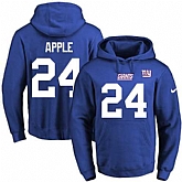 Printed Nike New York Giants #24 Eli Apple Blue Name & Number Men's Pullover Hoodie,baseball caps,new era cap wholesale,wholesale hats