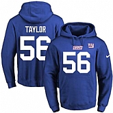 Printed Nike New York Giants #56 Lawrence Taylor Blue Name & Number Men's Pullover Hoodie,baseball caps,new era cap wholesale,wholesale hats