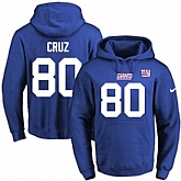 Printed Nike New York Giants #80 Victor Cruz Blue Name & Number Men's Pullover Hoodie,baseball caps,new era cap wholesale,wholesale hats