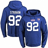 Printed Nike New York Giants #92 Michael Strahan Blue Name & Number Men's Pullover Hoodie,baseball caps,new era cap wholesale,wholesale hats
