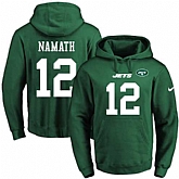 Printed Nike New York Jets #12 Joe Namath Green Name & Number Men's Pullover Hoodie,baseball caps,new era cap wholesale,wholesale hats