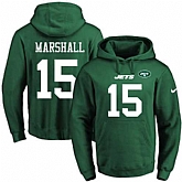 Printed Nike New York Jets #15 Brandon Marshall Green Name & Number Men's Pullover Hoodie,baseball caps,new era cap wholesale,wholesale hats