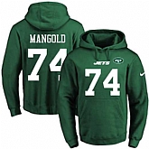 Printed Nike New York Jets #74 Nick Mangold Green Name & Number Men's Pullover Hoodie,baseball caps,new era cap wholesale,wholesale hats