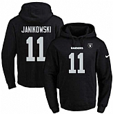 Printed Nike Oakland Raiders #11 Sebastian Janikowski Black Name & Number Men's Pullover Hoodie,baseball caps,new era cap wholesale,wholesale hats