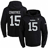 Printed Nike Oakland Raiders #15 Michael Crabtree Black Name & Number Men's Pullover Hoodie,baseball caps,new era cap wholesale,wholesale hats