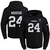 Printed Nike Oakland Raiders #24 Charles Woodson Black Name & Number Men's Pullover Hoodie,baseball caps,new era cap wholesale,wholesale hats