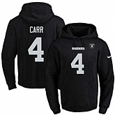 Printed Nike Oakland Raiders #4 Derek Carr Black Name & Number Men's Pullover Hoodie,baseball caps,new era cap wholesale,wholesale hats
