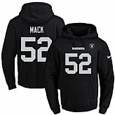 Printed Nike Oakland Raiders #52 Khalil Mack Black Name & Number Men's Pullover Hoodie,baseball caps,new era cap wholesale,wholesale hats