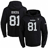 Printed Nike Oakland Raiders #81 Mychal Rivera Black Name & Number Men's Pullover Hoodie,baseball caps,new era cap wholesale,wholesale hats