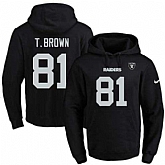 Printed Nike Oakland Raiders #81 Tim Brown Black Name & Number Men's Pullover Hoodie,baseball caps,new era cap wholesale,wholesale hats