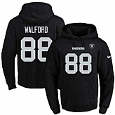 Printed Nike Oakland Raiders #88 Clive Walford Black Name & Number Men's Pullover Hoodie,baseball caps,new era cap wholesale,wholesale hats