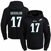 Printed Nike Philadelphia Eagles #17 Nelson Agholor Black Name & Number Men's Pullover Hoodie,baseball caps,new era cap wholesale,wholesale hats