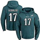 Printed Nike Philadelphia Eagles #17 Nelson Agholor Green Name & Number Men's Pullover Hoodie,baseball caps,new era cap wholesale,wholesale hats