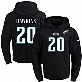 Printed Nike Philadelphia Eagles #20 Brian Dawkins Black Name & Number Men's Pullover Hoodie,baseball caps,new era cap wholesale,wholesale hats