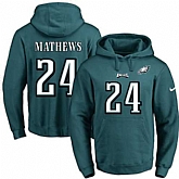Printed Nike Philadelphia Eagles #24 Ryan Mathews Green Name & Number Men's Pullover Hoodie,baseball caps,new era cap wholesale,wholesale hats